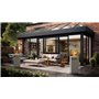 Planika Faro - Foyer Décoratif avec Cheminée pour Jardin - Chauffage de Terrasse au Gaz Propane - Extérieur - Portable - Minimal