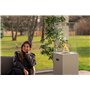 Planika Faro - Foyer Décoratif avec Cheminée pour Jardin - Chauffage de Terrasse au Gaz Propane - Extérieur - Portable - Minimal