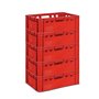 GARDIVO Lot de 5 caisses E2 rouges 60 x 40 x 20 cm Boite Rangement Plastique Caisse de rangement empilable robuste Convient à un