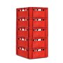 GARDIVO Lot de 5 caisses E2 rouges 60 x 40 x 20 cm Boite Rangement Plastique Caisse de rangement empilable robuste Convient à un