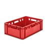 GARDIVO Lot de 5 caisses E2 rouges 60 x 40 x 20 cm Boite Rangement Plastique Caisse de rangement empilable robuste Convient à un