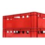 GARDIVO Lot de 5 caisses E2 rouges 60 x 40 x 20 cm Boite Rangement Plastique Caisse de rangement empilable robuste Convient à un