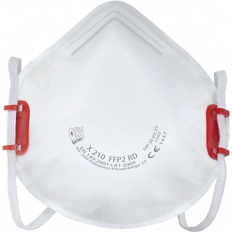 Oxyline 10x Demi-masque respiratoire réutilisable FFP2 R D sans valve | Produit dans l'UE | CE 1437