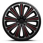 J-Tec Jeu d'enjoliveurs Rosso 15-inch Argent/Noir/Rouge
