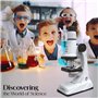 Maxlife Microscope Enfant MXMS-100 – Experiences Scientifiques Enfants - Kit Microscope avec Verrerie et Matériel de Laboratoire