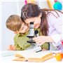 Maxlife Microscope Enfant MXMS-100 – Experiences Scientifiques Enfants - Kit Microscope avec Verrerie et Matériel de Laboratoire