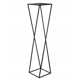 HowHomely 100 cm Support de fleurs en métal noir moderne en forme de X
