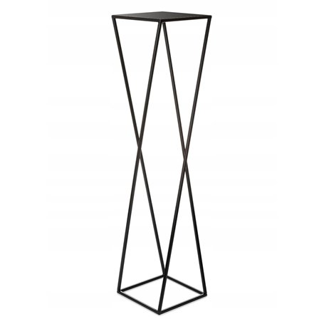 HowHomely 100 cm Support de fleurs en métal noir moderne en forme de X