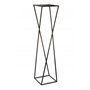 HowHomely 100 cm Support de fleurs en métal noir moderne en forme de X, Porte Plante Exterieur, Support pour Plantes