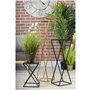 HowHomely 100 cm Support de fleurs en métal noir moderne en forme de X, Porte Plante Exterieur, Support pour Plantes