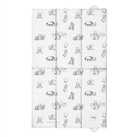 Grand matelas à langer pliable et portable 50 x 80 cm – Noir et blanc Winnie l'ourson | Imperméable | Facile à transporter