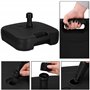 Pied de Parasol extérieur carré 22l Noir Plastique remplissable Support parasols Lourds terrasse Balcon Jardin Base Stable diamè