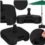Pied de Parasol extérieur carré 22l Noir Plastique remplissable Support parasols Lourds terrasse Balcon Jardin Base Stable diamè