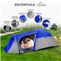 Campela Tente igloo 3 personnes étanche à montage rapide - Tente igloo légère et compacte avec moustiquaire - Tente de camping d