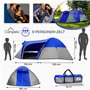 Campela Tente igloo 3 personnes étanche à montage rapide - Tente igloo légère et compacte avec moustiquaire - Tente de camping d