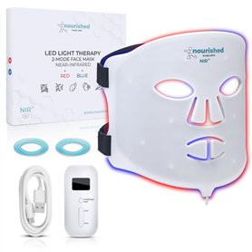 Nourished Bodynskin Masque facial LED portable avec infrarouge proche - Luminothérapie bleue