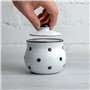 City to Cottage Sucrier en céramique avec couvercle, 283,5 g pour bar à café, distributeur de sucre, sel – Pot à condiments pour