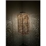Lampion solaire avec motif - forme cylindrique - 20 l x 30 h - rose