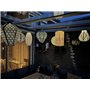 Lampion solaire avec motif - forme cylindrique - 20 l x 30 h - rose