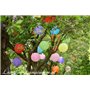 5 x Lampion vert de nylon 35 cm