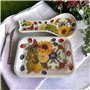 Set Poggia Louche + Plateau de Cuisine Set 2 Pièces Apposant Cuillère avec Plateau, Accessoires de Cuisine, Set Ustensiles de Cu