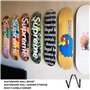 LATTCURE Lot de 2 supports muraux pour skateboard - Avec vis de suspension - Pour skateboard, longboard, pennyboard, guitare cla