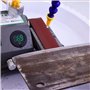 Ponceuse à bande humide, mini affûteuse de couteaux électrique 350 W avec vitesse réglable, 10 bandes abrasives, meuleuse d'étab