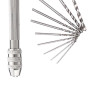 Lhnjkmgry Foret Hélicoïdal Argenté, Outil de Poinçonnage Manuel pour le Travail Du Bois, 0,8 à 3,0 Mm, Poignée en Acier à Quatre