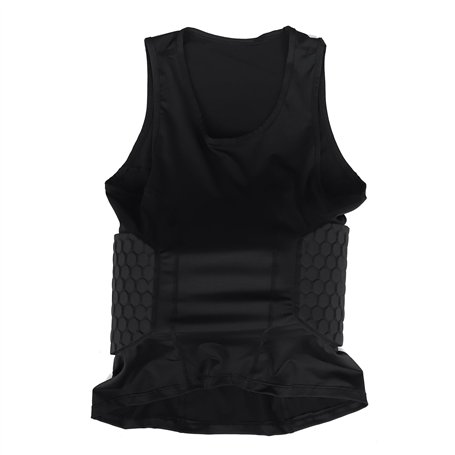 Ohsilv ProtèGe-CôTes Homme Rembourré Gilet Chemise de Compression Gilet D'EntraîNement avec 3 Tampons pour Le Football Football
