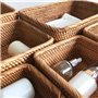 FYOBOT Panier en Osier Tissé à la Main, Corbeille à Fruits, à Thé et à Pain, Boîte de Rangement Rectangulaire pour Cosmétiques
