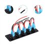Eorleya Interrupteur de Type Bateau Cat'S Eye Combiné 5 Bits avec Interrupteur à Bascule Modifié par Panneau avec LumièRe Bleu C