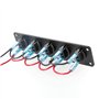 Eorleya Interrupteur de Type Bateau Cat'S Eye Combiné 5 Bits avec Interrupteur à Bascule Modifié par Panneau avec LumièRe Bleu C
