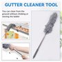 Kissmii Brosse de Nettoyage de GouttièRe Outil de Toiture avec Mât TéLescopique Extensible 8,2 Pieds Outil de Nettoyage de Garde