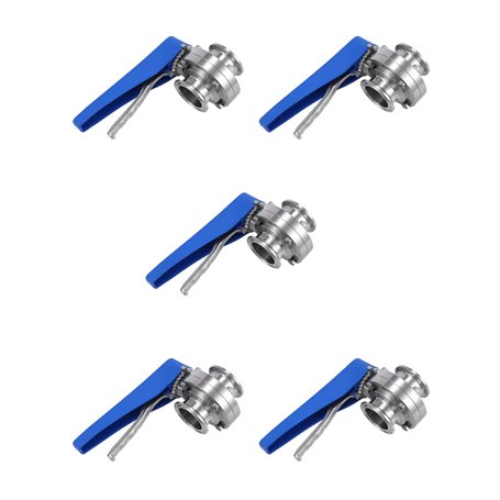 GREOHNMPAW 5pièces 1-1/2 Pouce 38Mm SS304 Vanne Papillon Tri Pince de 1