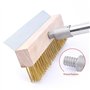 Vocdikficy Brosse pour Four à Pizza, Brosse pour Gril, Manche Long Amovible, Outil de Nettoyage pour Gril de Cuisine et de Resta