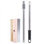 Vocdikficy Brosse pour Four à Pizza, Brosse pour Gril, Manche Long Amovible, Outil de Nettoyage pour Gril de Cuisine et de Resta