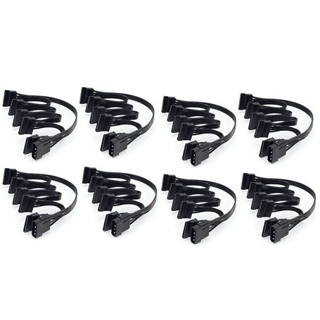 LOLPALONE 8X IDE 4 Pin Un 5 Ports 4 Pin Molex Un Multi Port SATA Alimentation 18AWG Pour Disque Dur SSD PC