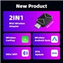 Daijianbin CarPlay Adaptateur sans fil Android Auto 2 en 1 Mini AI Box Adaptateur Voiture Assistant vocal WiFi pour CarPlay fila