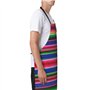 Tablier à rayures mexicaines colorées avec sangles de cou réglables, tabliers en tissu Oxford pour la cuisine et la pâtisserie, 
