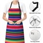 Tablier à rayures mexicaines colorées avec sangles de cou réglables, tabliers en tissu Oxford pour la cuisine et la pâtisserie, 