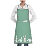 Luckily&Day Tablier de cuisine fantaisie imprimé lapin de Pâques avec poches pour femme pour la cuisine