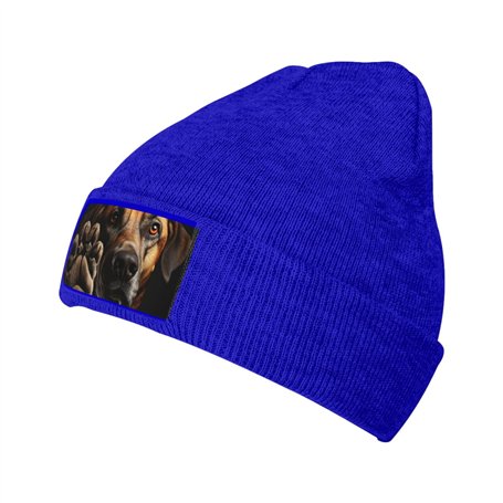Casquette unisexe en laine tricotée pour adulte avec patte d'animal de compagnie pour le sport et l'extérieur