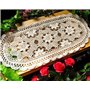 Laivigo Faite à la Main au Crochet Ovale Lucky Fleur Nappe Chemin de Table napperons Napperon, 30,5 x 61 cm