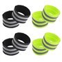Lunpog Lot de 4 pinces à pantalon de vélo - Bandes réfléchissantes élastiques avec fermeture Velcro - Protection de pantalon de