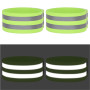 Lunpog Lot de 4 pinces à pantalon de vélo - Bandes réfléchissantes élastiques avec fermeture Velcro - Protection de pantalon de 