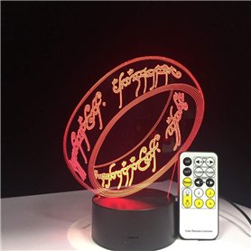 Seigneur Des Anneaux 3D Lampe 7 Couleurs Enfants Cadeau Touch Veilleuse Pour Enfants Vacances 3D Illusion Lampe De Bureau Film M