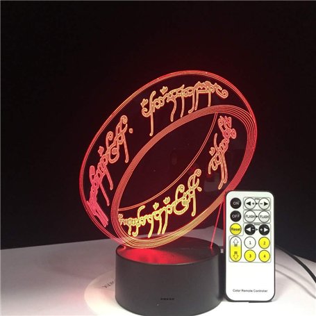 Seigneur Des Anneaux 3D Lampe 7 Couleurs Enfants Cadeau Touch Veilleuse Pour Enfants Vacances 3D Illusion Lampe De Bureau Film M