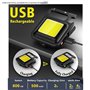 YiYFiT Lot de 2 mini lampes portables - Petite lumière rechargeable - 800 lumens - COB - Mini lampe de poche - Étanche - Porte-c