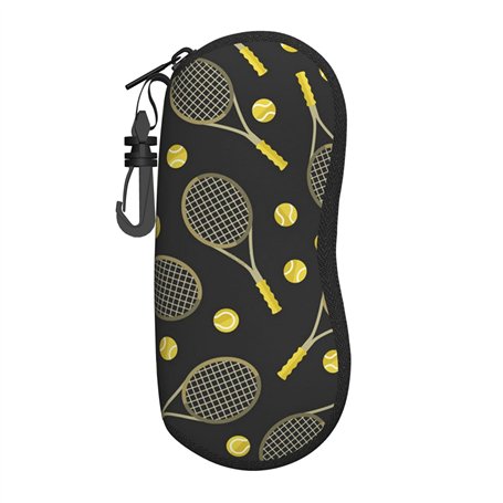 JBYJBX Étui à lunettes de voyage léger avec motif raquettes de tennis et balles de tennis amusantes