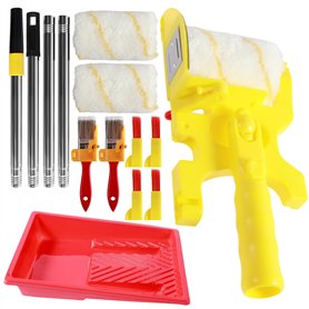 Foribyw Kit de brosse à bordure avec manche d'extension/plateau/pinceau à peinture pour bordure de bricolage